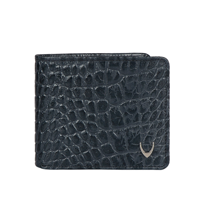 Libya Sb Blue Leather Bi-Fold Wallet