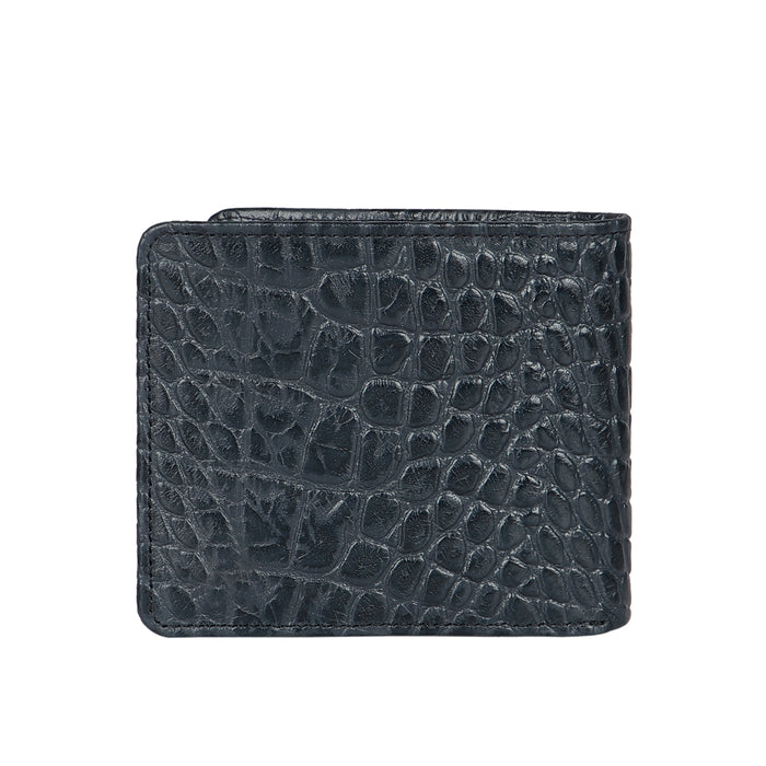Libya Sb Blue Leather Bi-Fold Wallet