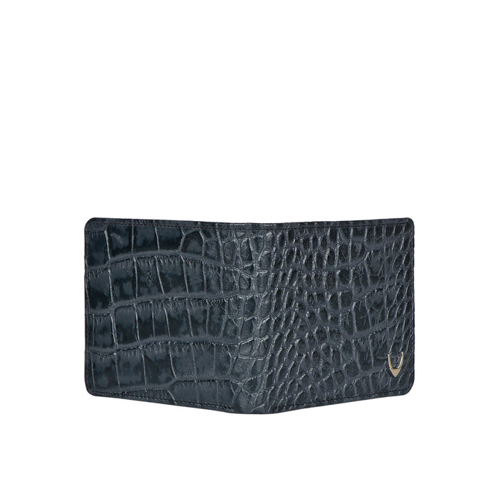Libya Sb Blue Leather Bi-Fold Wallet