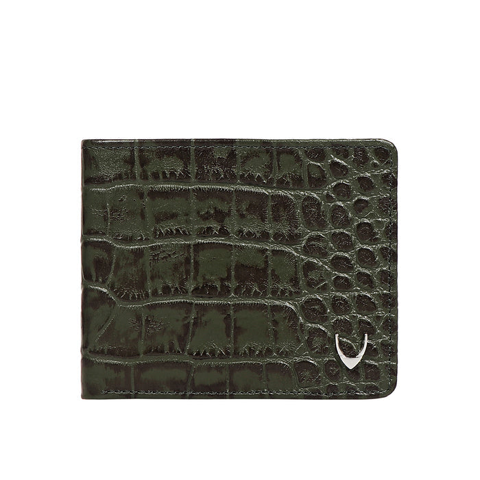 Libya Sb Green Leather Bi-Fold Wallet