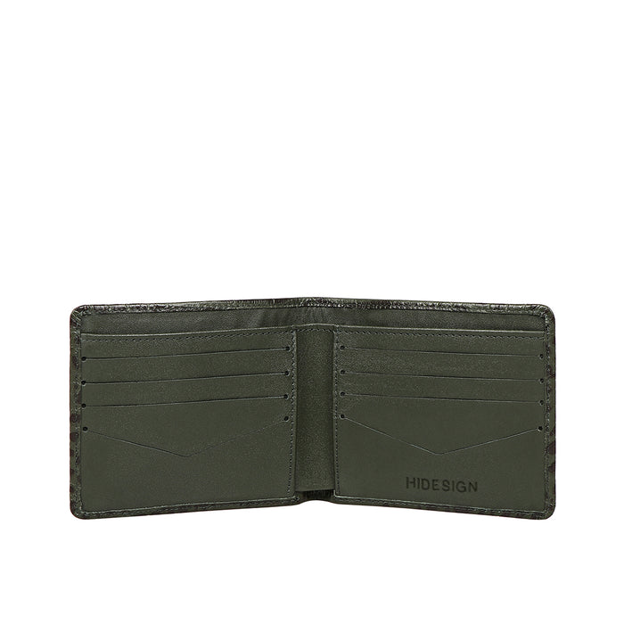 Libya Sb Green Leather Bi-Fold Wallet