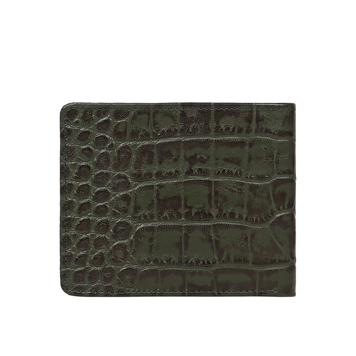 Libya Sb Green Leather Bi-Fold Wallet
