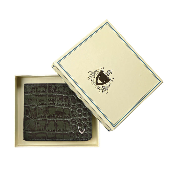 Libya Sb Green Leather Bi-Fold Wallet