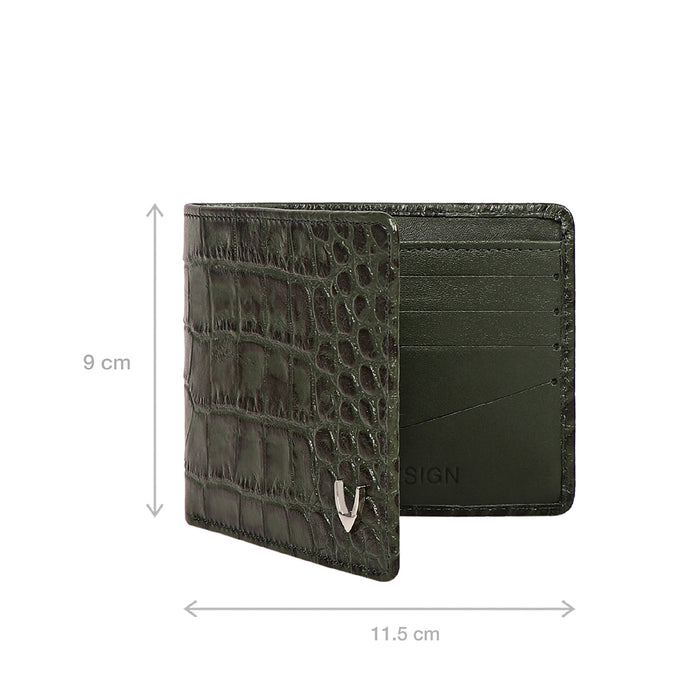 Libya Sb Green Leather Bi-Fold Wallet