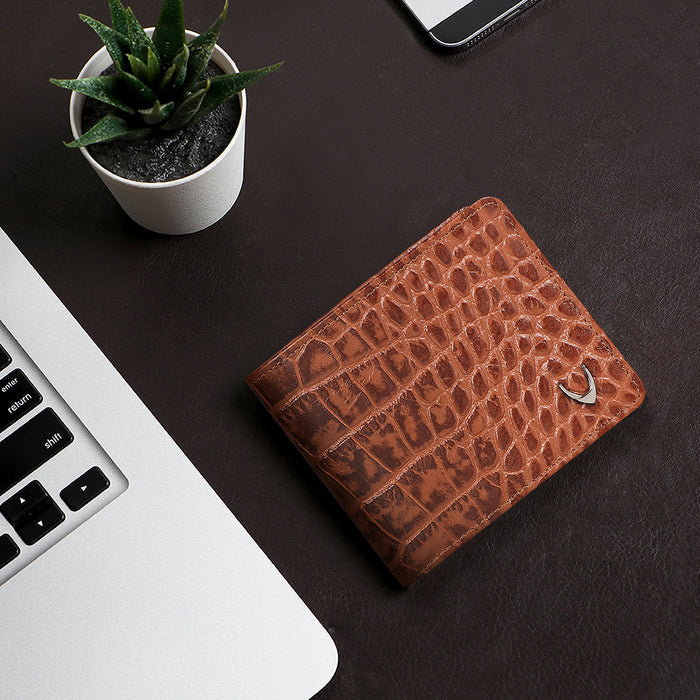 Libya Sb Tan Leather Bi-Fold Wallet