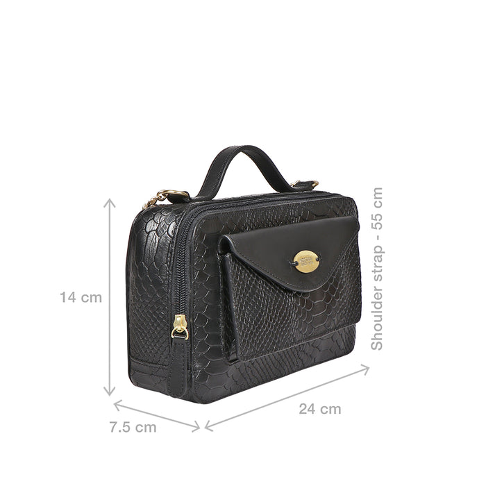 Lilac 02 Sb Black Leather Satchel