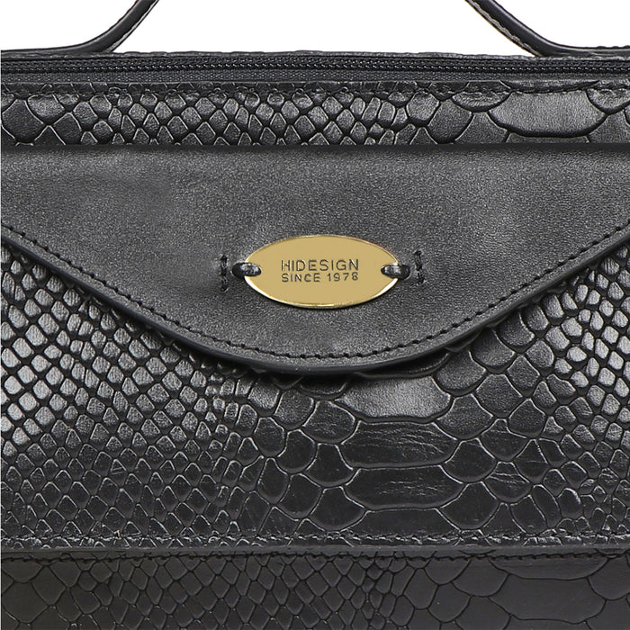 Lilac 02 Sb Black Leather Satchel