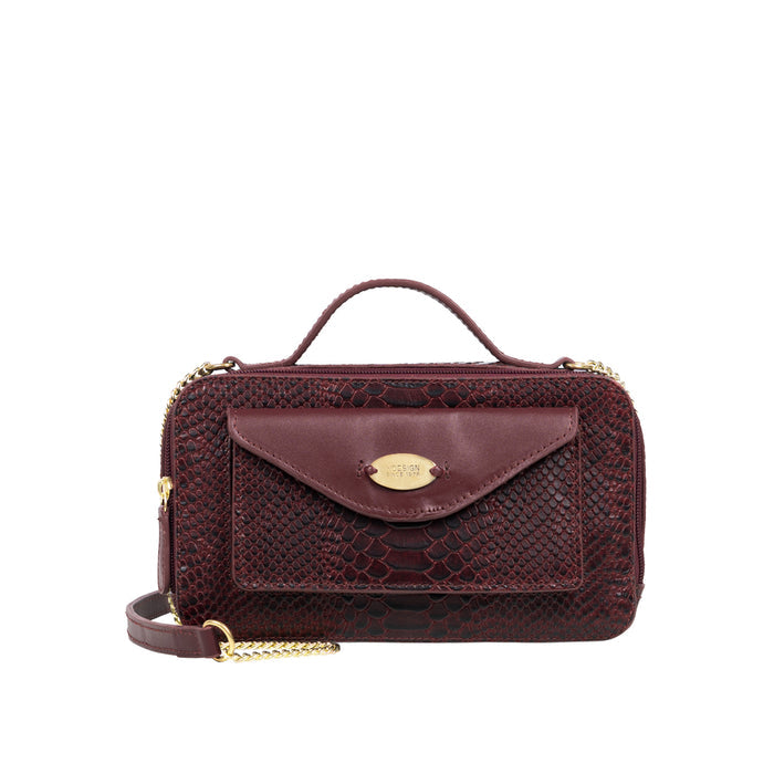 Lilac 02 Sb Red Leather Satchel