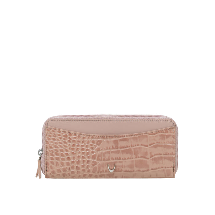 Lilac W1 Sb Pink Leather Double Zip Around Wallet