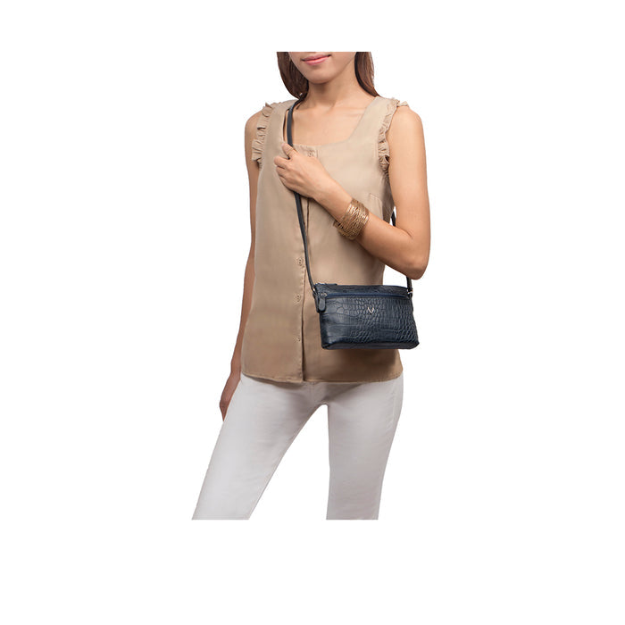 Lima 01 Blue Leather Sling Bag