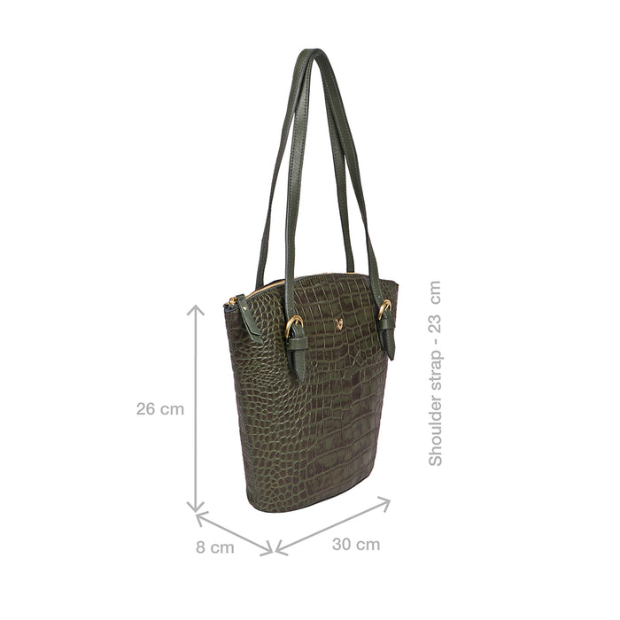 Lima 03 Green Leather Tote Bag