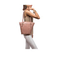 Lima 03 Pink Leather Tote Bag