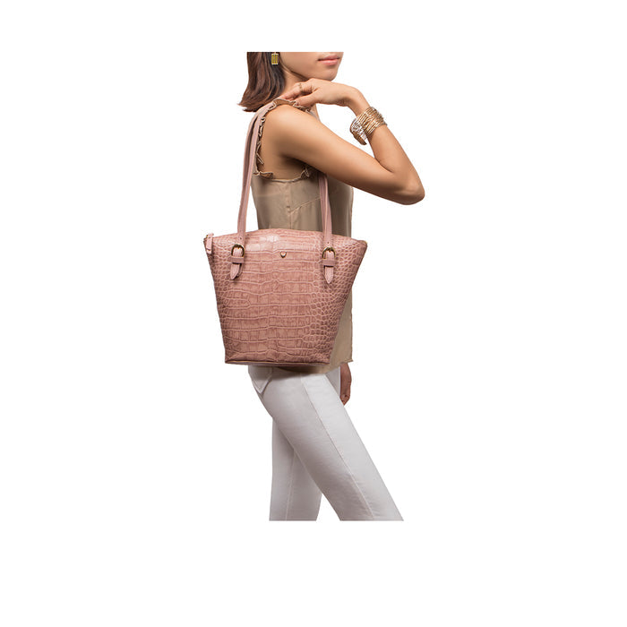 Lima 03 Pink Leather Tote Bag