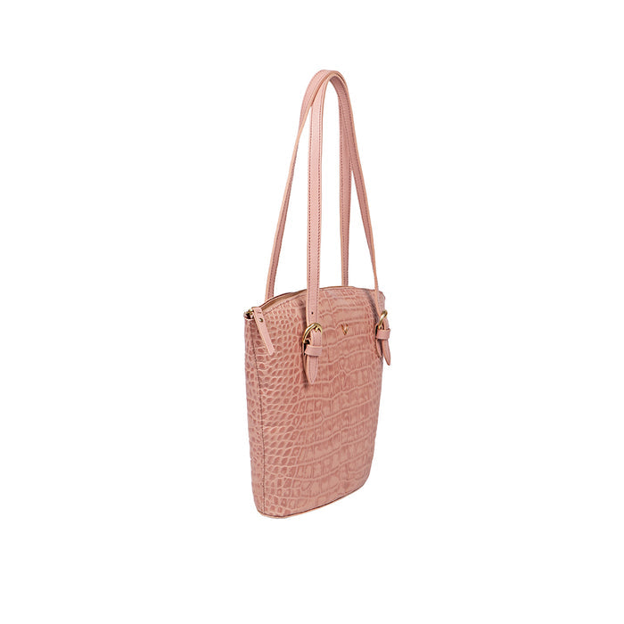 Lima 03 Pink Leather Tote Bag