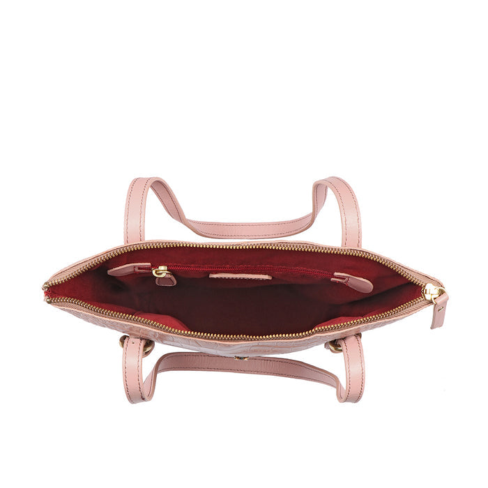 Lima 03 Pink Leather Tote Bag