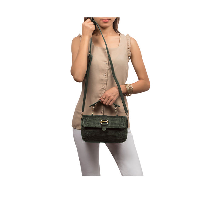 Lima 05 Green Leather Sling Bag