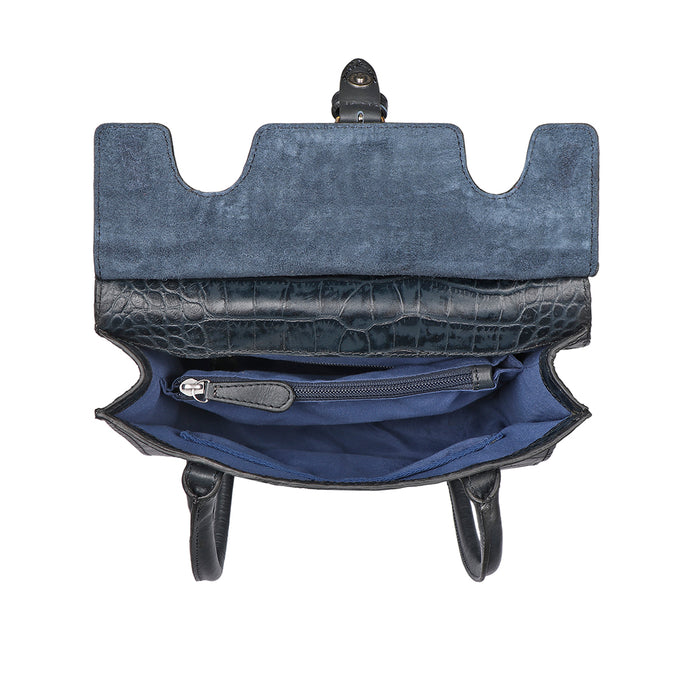 Lima 06 Blue Leather Shoulder Bag