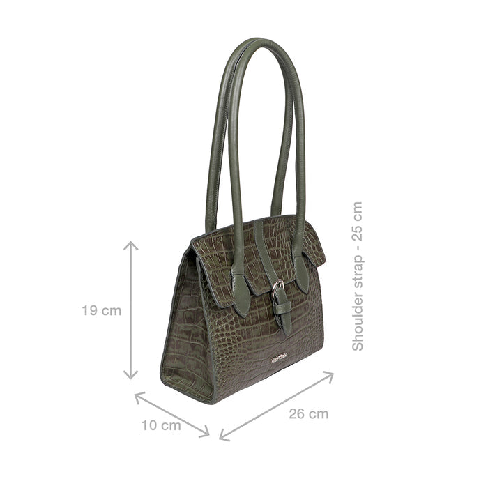 Lima 06 Green Leather Shoulder Bag