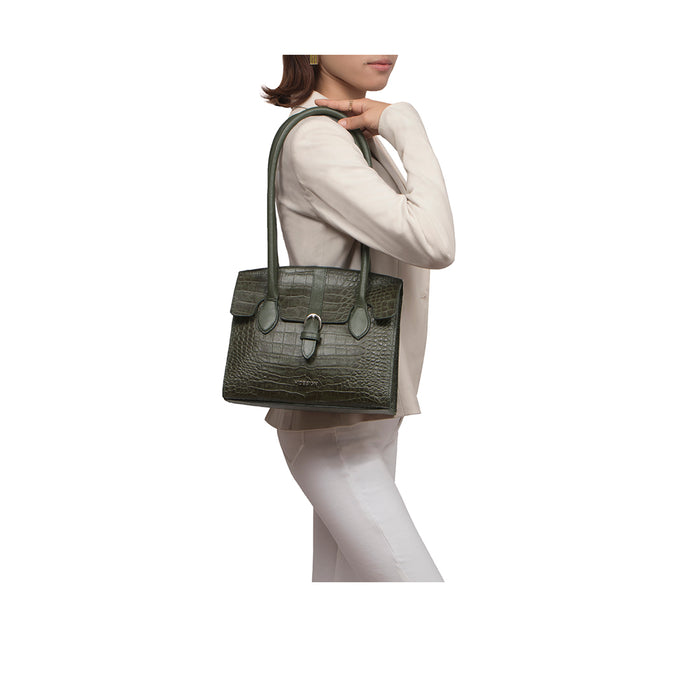 Lima 06 Green Leather Shoulder Bag