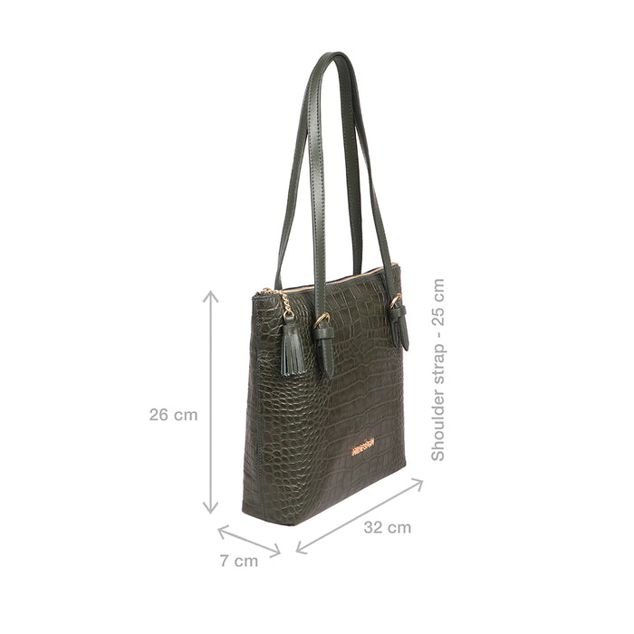 Lima 08 Green Leather Tote Bag