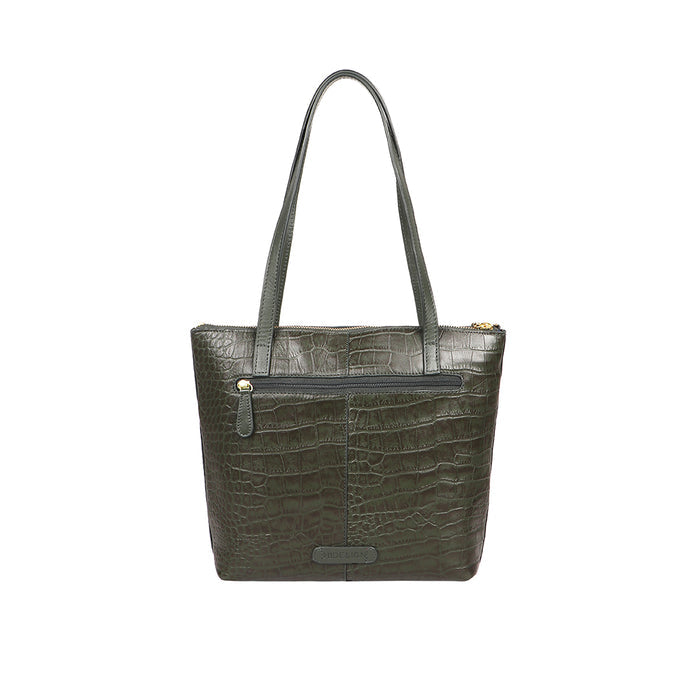 Lima 08 Green Leather Tote Bag