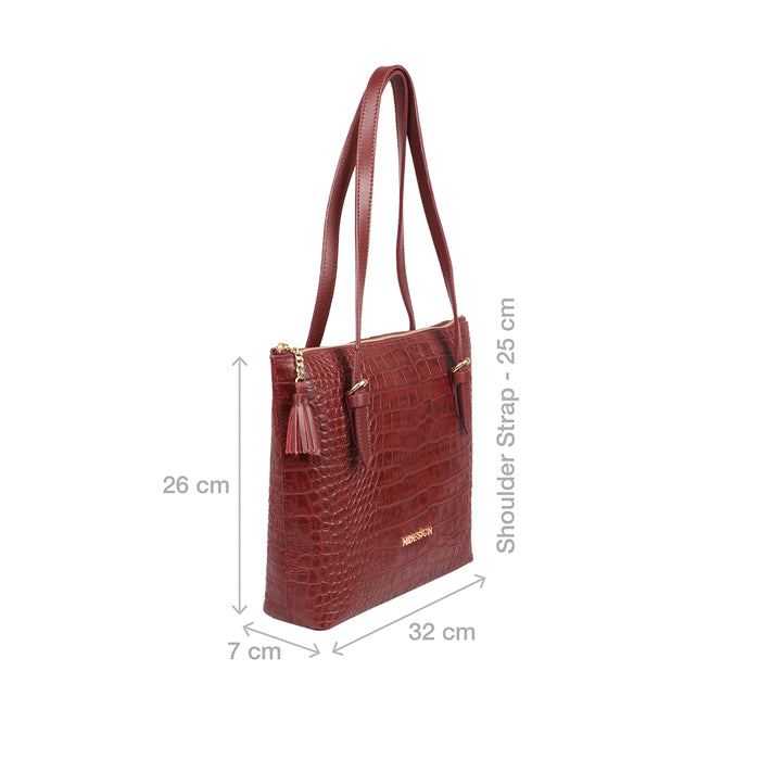 Lima 08 Red Leather Tote Bag