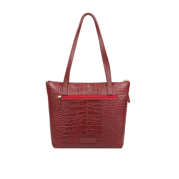 Lima 08 Red Leather Tote Bag
