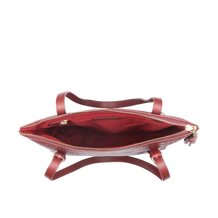 Lima 08 Red Leather Tote Bag