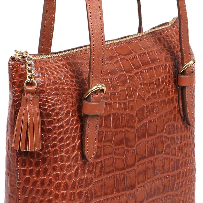 Lima 08 Tan Leather Tote Bag