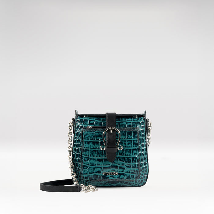 Lizzo Blue Leather Sling Bag