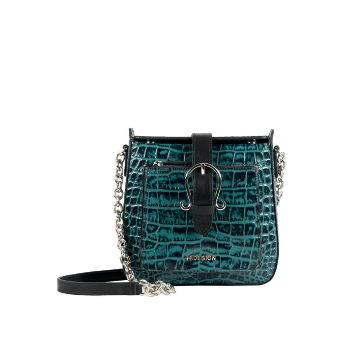 Lizzo Blue Leather Sling Bag
