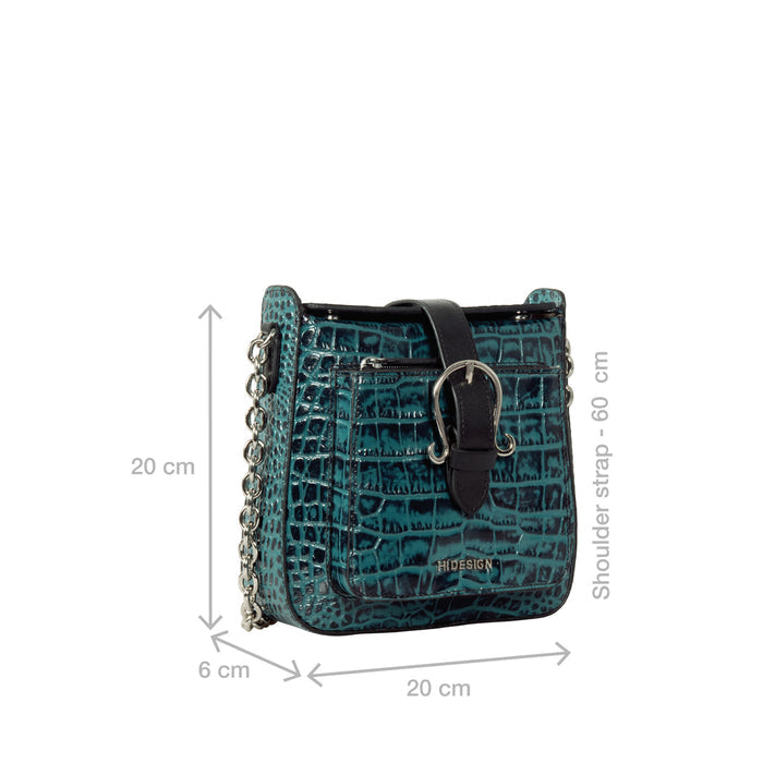 Lizzo Blue Leather Sling Bag