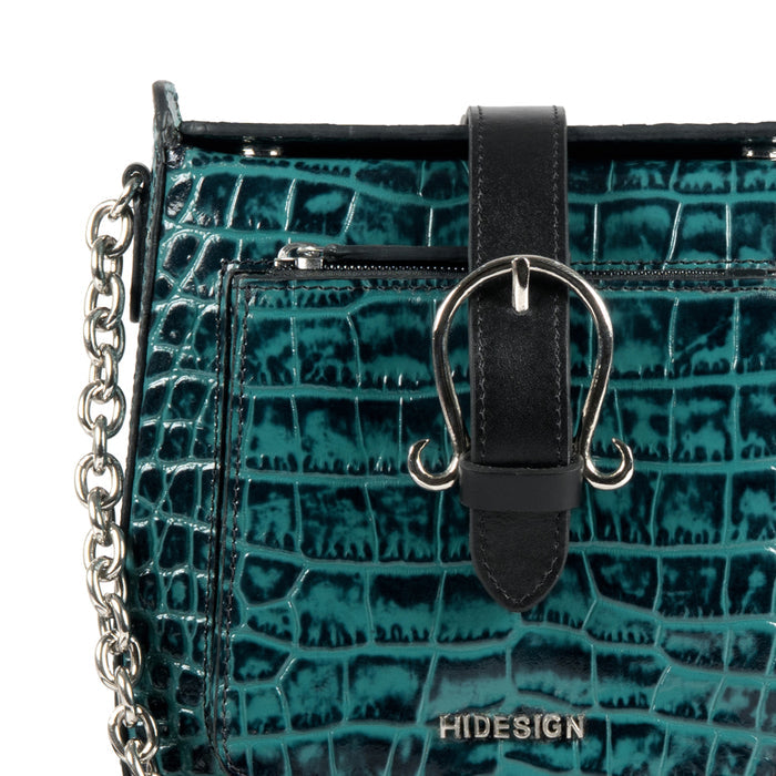 Lizzo Blue Leather Sling Bag