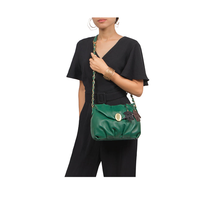 Lola 02 Green Leather Sling Bag
