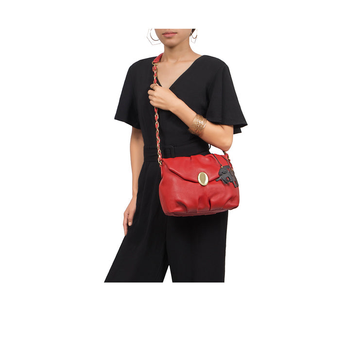 Lola 02 Red Leather Sling Bag