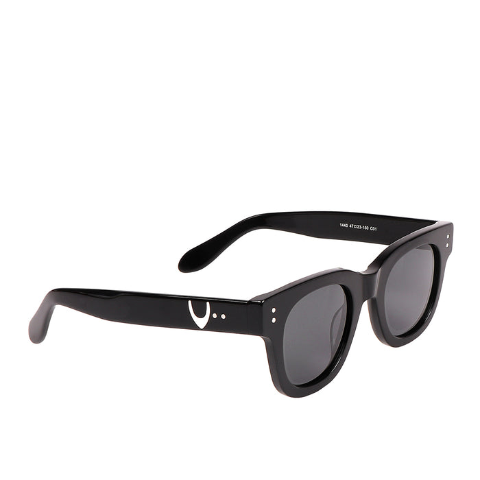 Long Beach Unisex Black Wayfarer Sunglasses