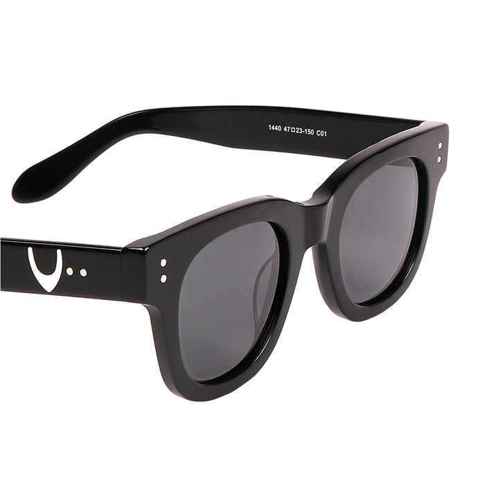 Long Beach Unisex Black Wayfarer Sunglasses
