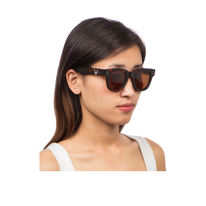 Long Beach Unisex Brown Wayfarer Sunglasses