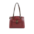 Lotus 02 Sb Red Leather Tote Bag