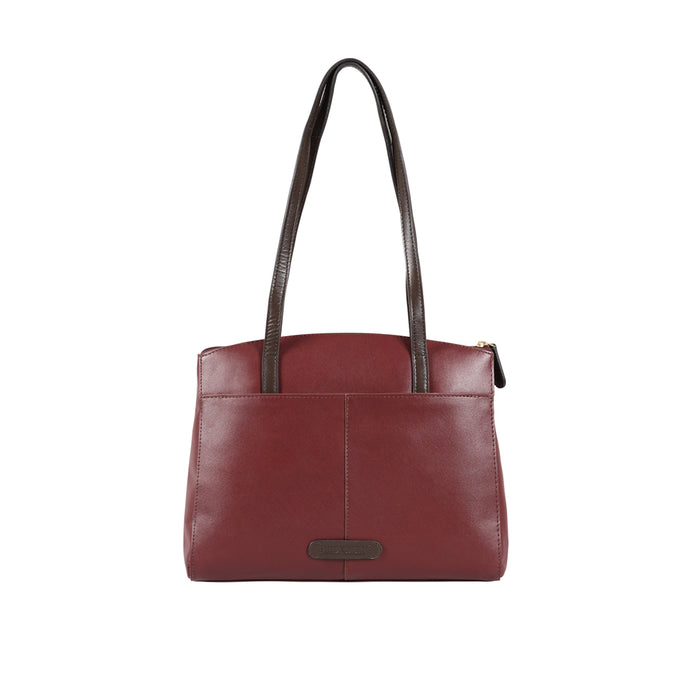 Lotus 02 Sb Red Leather Tote Bag