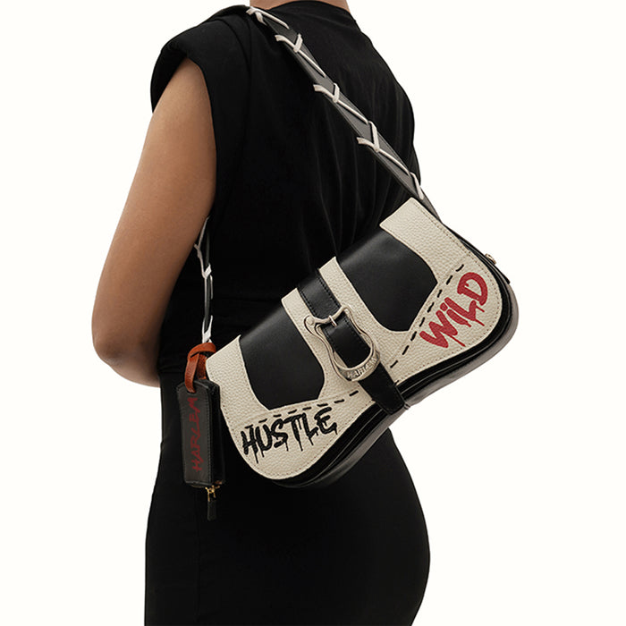 Lou 01 Black Leather Shoulder Bag
