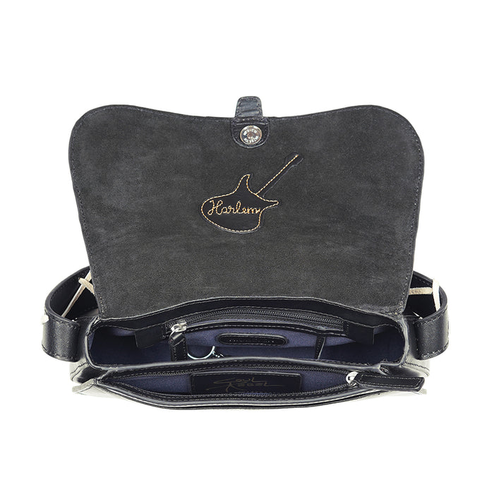 Lou 01 Black Leather Shoulder Bag