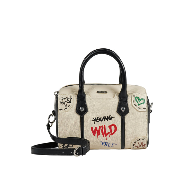 Lou 02 White Leather Bowling Bag