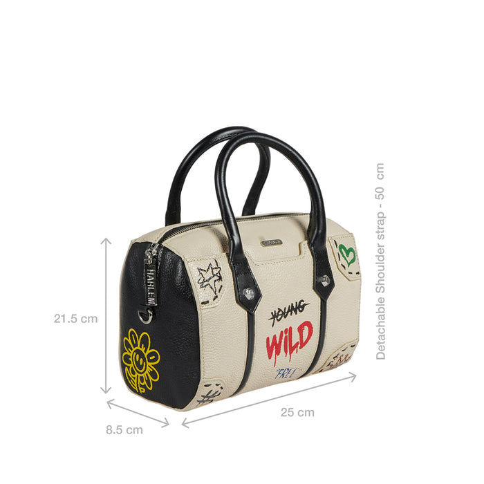 Lou 02 White Leather Bowling Bag
