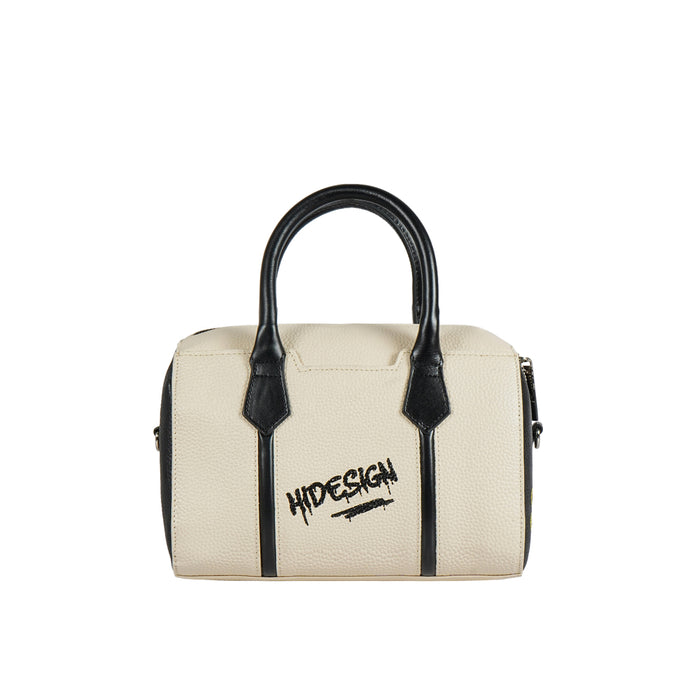 Lou 02 White Leather Bowling Bag
