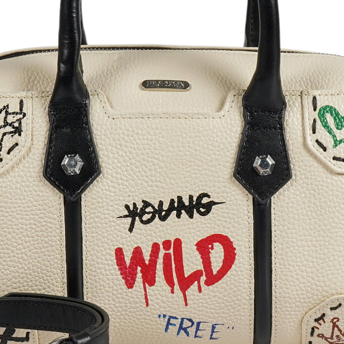 Lou 02 White Leather Bowling Bag