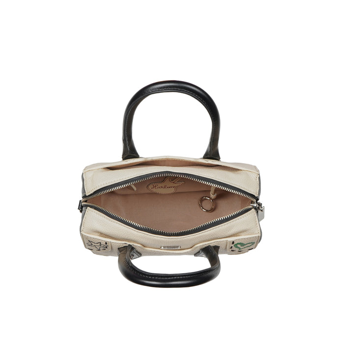 Lou 02 White Leather Bowling Bag