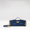 Louvre 01 Blue Leather Sling Bag