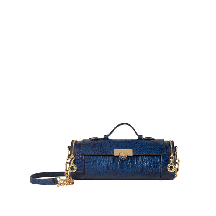 Louvre 01 Blue Leather Sling Bag