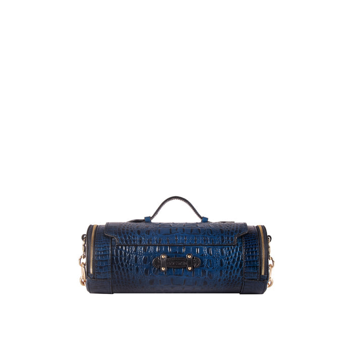Louvre 01 Blue Leather Sling Bag